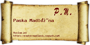 Paska Madléna névjegykártya